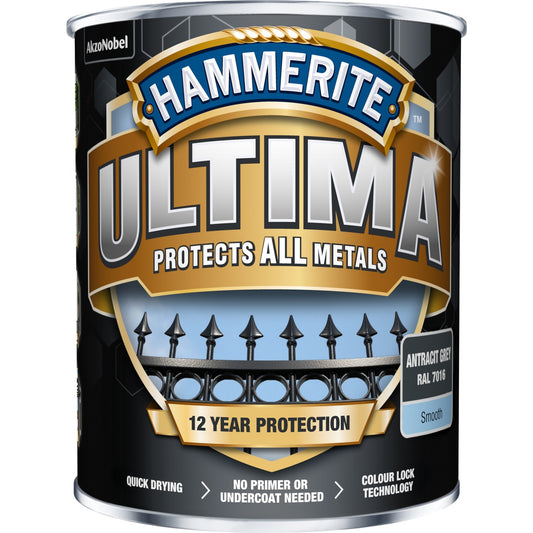 Hammerite Slätlack Ultima Antracitgrå 750ML